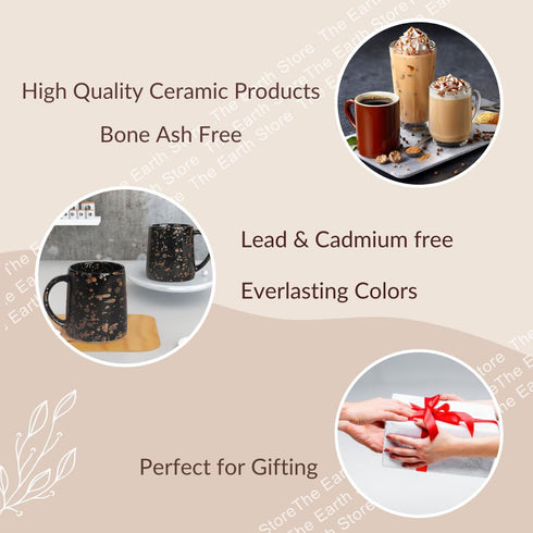 Speckle Ceramic Coffee Mug - Brown(Set of 6) - The Earth Store - Mug Set